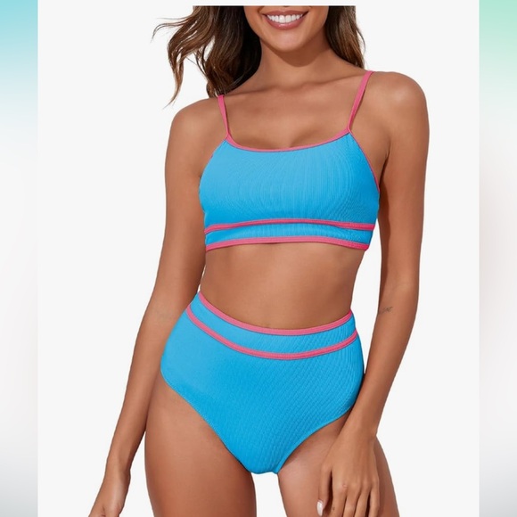 Blue and Pink Women's Swim Set - Picture 1 of 7